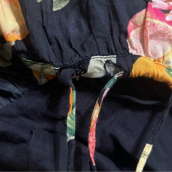 CARA CARA Fruit Print Square Neck Sleeveless Open Back Ruffle Tier Midi Dress L - Picture 15 of 15